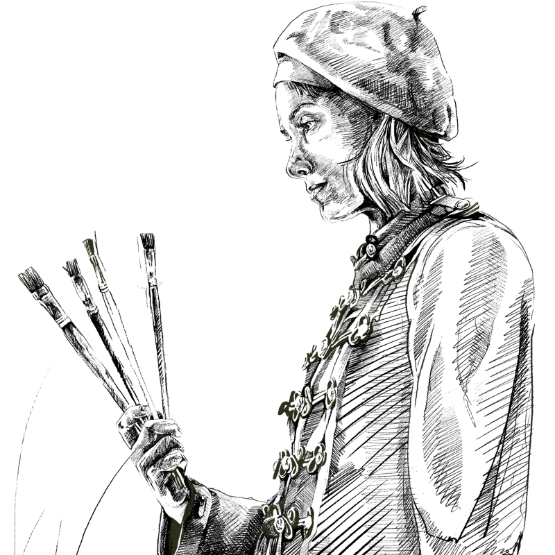 Zeichnung der Künstlerin